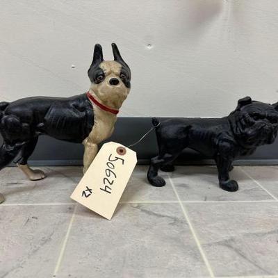 #50624 • (2) Cast-iron Dog Figurines
