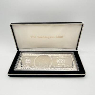 #3078 • 2000 $100 .999 Pure Silver Bar, 4ozt
