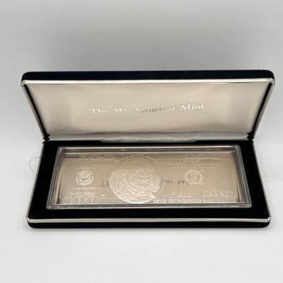 #3124 • 1996 $100 .999 Pure Silver Bar, 4ozt
