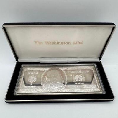 #3106 • 2000 $100 .999 Pure Silver Bar, 4ozt
