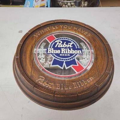 #1564 • Vintage Pabst Blue Ribbon Beer Barrel Keg Mirror
