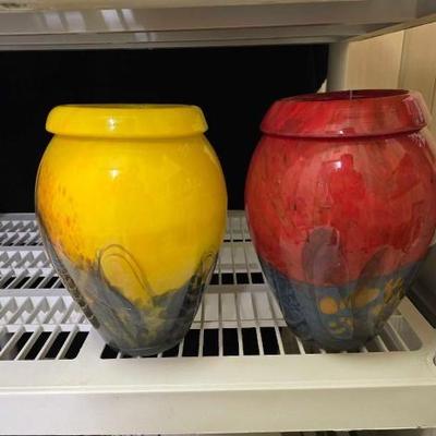 #50294 • 2 Glass Decorative Vases
