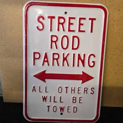 #10100 • Street Rod Parking Porcelain Sign
