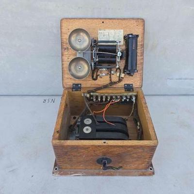 #13004 • Vintage Wooden Telephone
