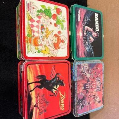 #10404 • (4) Vintage Metal Lunchboxes
