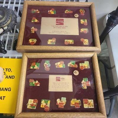 #1004 • (2) Framed Coca-Cola Pin Sets

