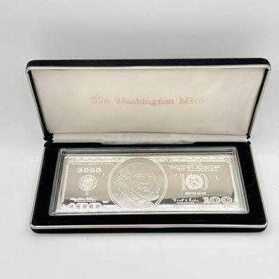 #3102 • 2000 $100 .999 Pure Silver Bar, 4ozt
