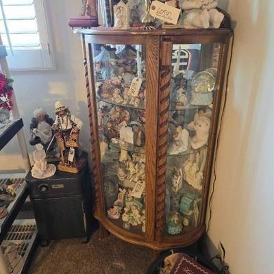 #60598 • Curved Glass Wooden Display Cabinet
