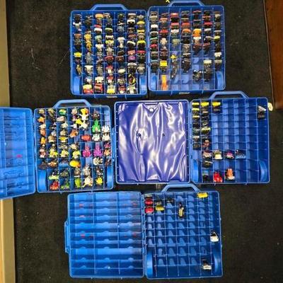 #10742 • (4) Hot Wheels Car Carry Cases with Vintage Cars
