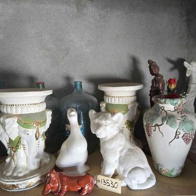 #13530 • Glass Vases Glass Figurines Water Jugs & more
