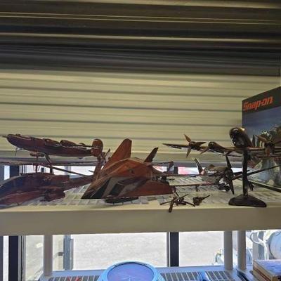 #10000 • (5) Wooden Model Airplanes and (1) Helicopter

