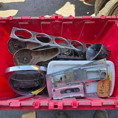 #6604 • Tote of Miscellaneous Car Parts
