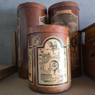 #12140 • (3) Vintage Storage Boxes with Lids
