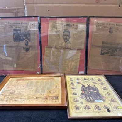 #10362 • 5 Historic Titanic Newspaper Art & More
