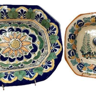 Two Hand Painted Mexican Platters