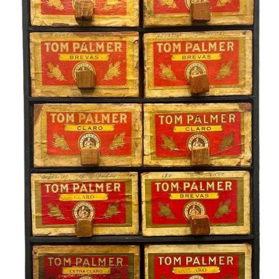 POPS CASEY Folk Art Multi Drawer Cigar Box