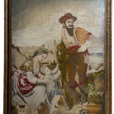 Framed Victorian Needlepoint