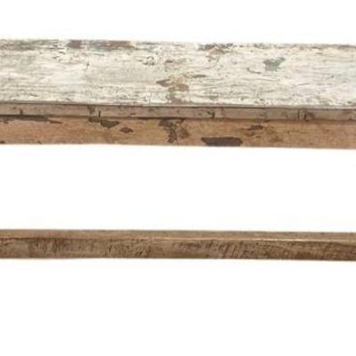 White Washed Primitive Bench