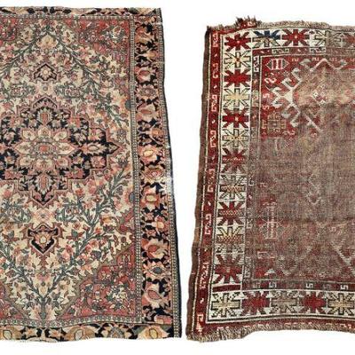 Vintage Bidjar, Persian Rug Fragments
