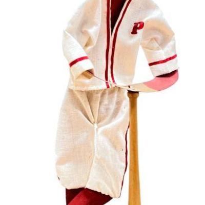Folk Art Baseball Player Figure