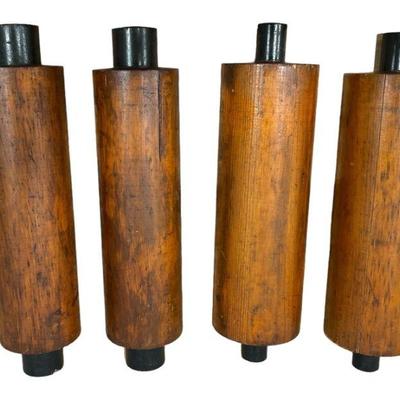 Four Antique Wood Foundry Molds