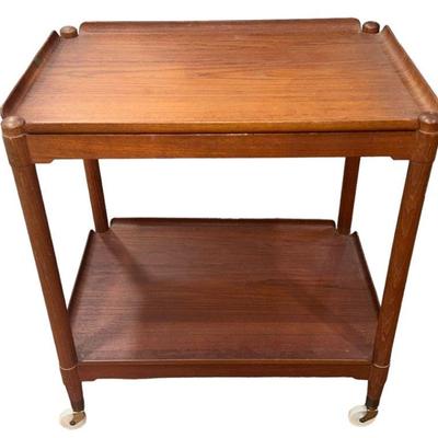 Mid Century Teak Bar Cart, Folding