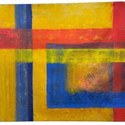 Mid Century Abstract Oil on Canvas, Wall Size