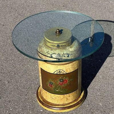 Tole Base Side Table
