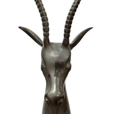 Art Deco Metal Gazelle Sculpture