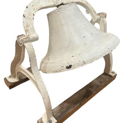 Large Antique Cast Iron Bell, School, Nautical