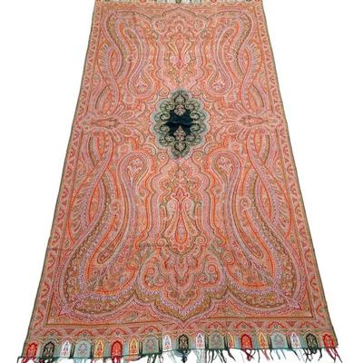 19th C. Scottish Paisley Furniture Shawl