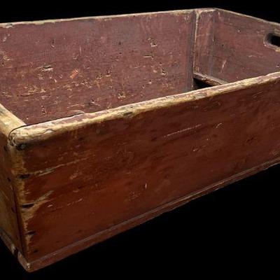 Large Primitive Red Dough Bowl