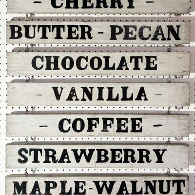 Vintage Ice Cream Parlor Advertisement Sign