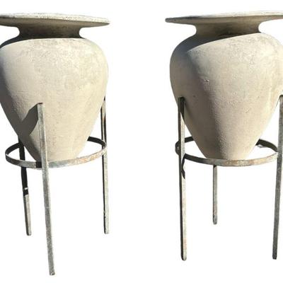 Large Scale Modernist Planters, Pair