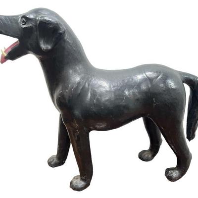 Life Size Folk Art Leather Dog Figure