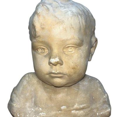 Victorian Plaster Bust of Child Sculpture