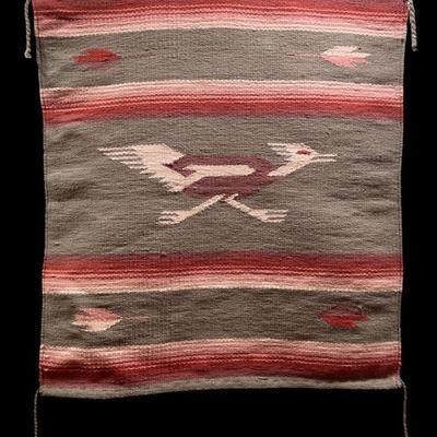 Mexican Road Runner Wool Flat Woven Tapestry