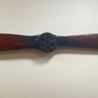 Wood and Brass Airplane Propeller, Large