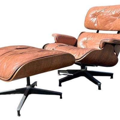 CHARLES and RAY EAMES Lounge Chair & Ottoman, model 670/671