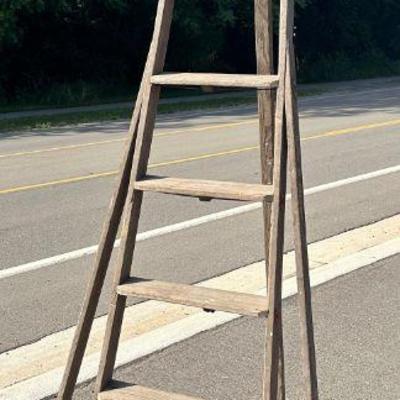 Antique Primitive Apple Picking Ladde