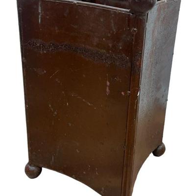 Folk Art Brutalist Metal Waste Basket