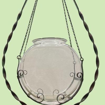 Art Deco Hanging Fish Bowl, Rare