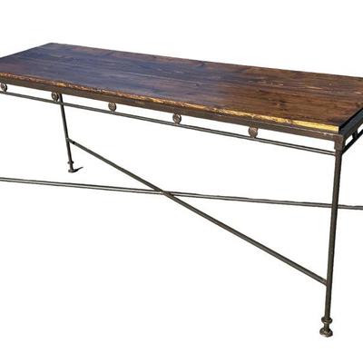 6 Ft. Wrought Iron Console Table, Modern Farmhouse