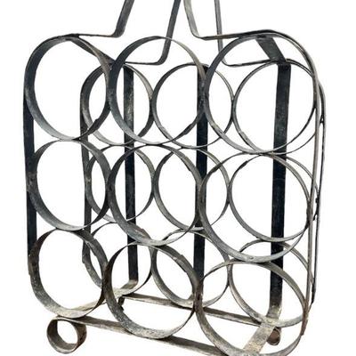 Vintage Wrought Metal Wine Rack