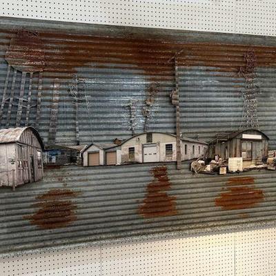 Wall Size PAUL KJELLAND Folk Art Metal Mixed Media