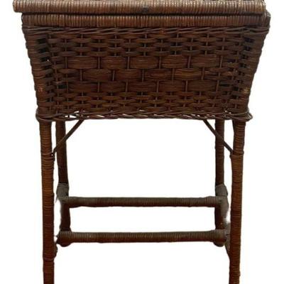 A 19th C Victorian Natural Wicker Sewing Basket
