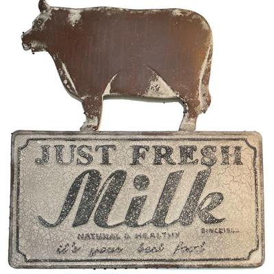 Farmhouse Just Milk Advertising Sign
