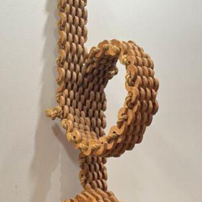Folk Art Interwoven Wood Wall Sculpture