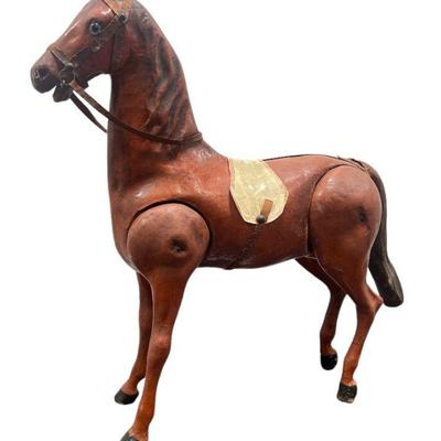 Folk Art Leather Articulating Horse