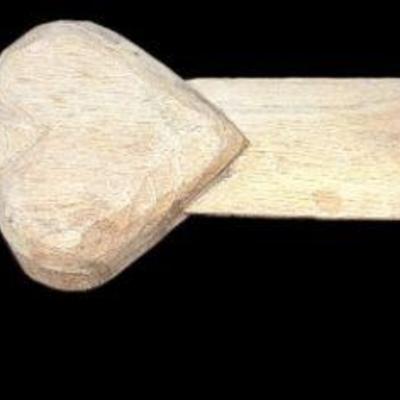 Folk Art Carved Wood Heart Shape Knife